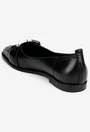 Balerini dama NUR din piele naturala neagra cu ornament