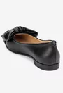 Balerini dama NUR din piele neagra cu ornament funda