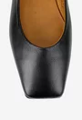 Balerini dama NUR din piele neagra cu varful patrat