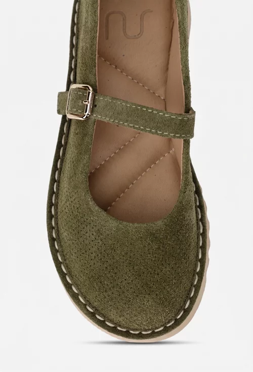 Balerini dama NUR kaki din piele intoarsa