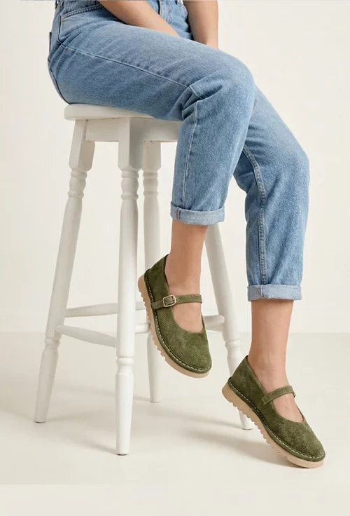 Balerini dama NUR kaki din piele intoarsa