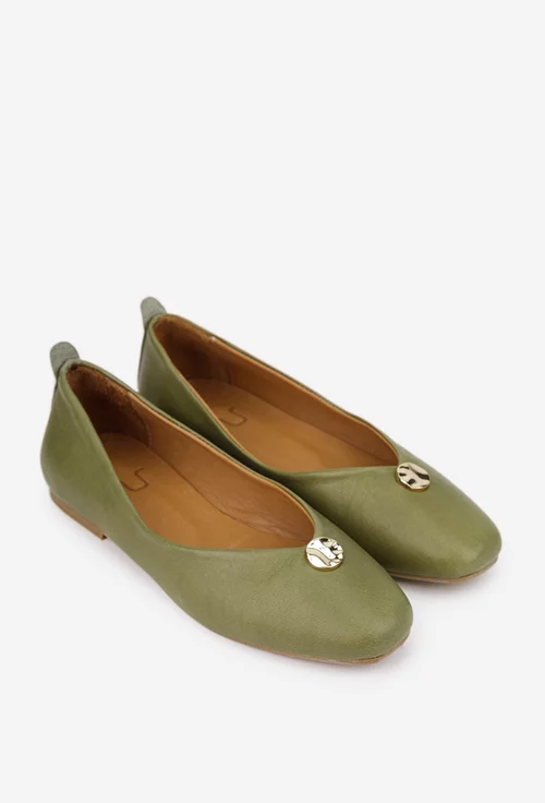 Balerini dama NUR kaki din piele naturala cu ornament