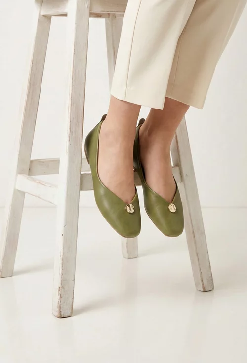 Balerini dama NUR kaki din piele naturala cu ornament