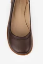 Balerini dama NUR maro inchis din piele naturala cu decupaj