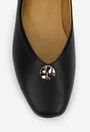 Balerini dama NUR negri din piele naturala cu ornament