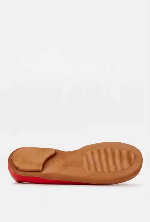 Balerini dama NUR rosii din piele naturala