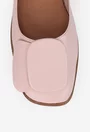 Balerini dama NUR roz pudra din piele cu ornament