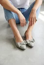 Balerini dama NUR taupe din piele naturala cu varful ascutit