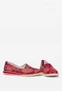 Balerini dama rosii cu detalii multicolore din piele