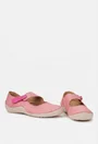 Balerini dama roz din piele naturala cu bareta
