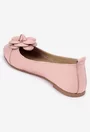 Balerini dama roz pudra din piele cu ornament floare