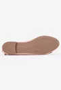 Balerini dama roz pudra din piele cu ornament floare