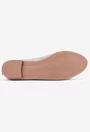 Balerini dama taupe din piele cu ornament floare