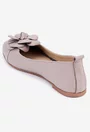 Balerini dama taupe din piele cu ornament floare