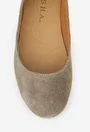 Balerini dama taupe din piele intoarsa