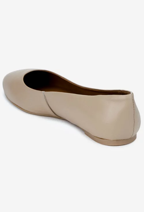Balerini dama taupe din piele naturala picture - 3