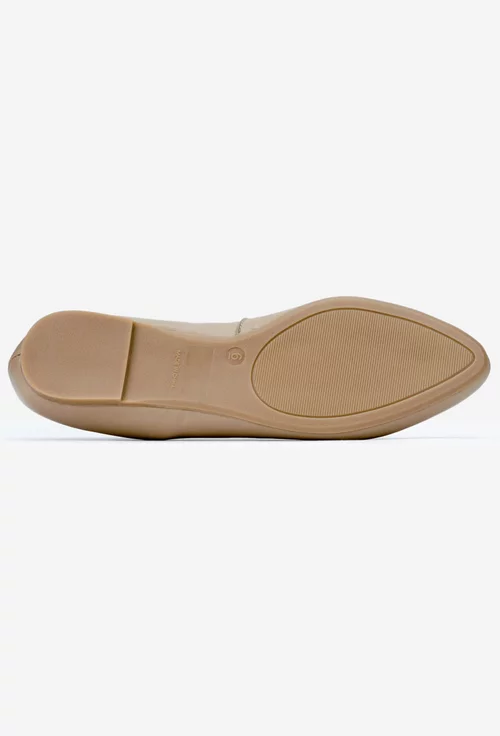 Balerini dama taupe din piele naturala picture - 4