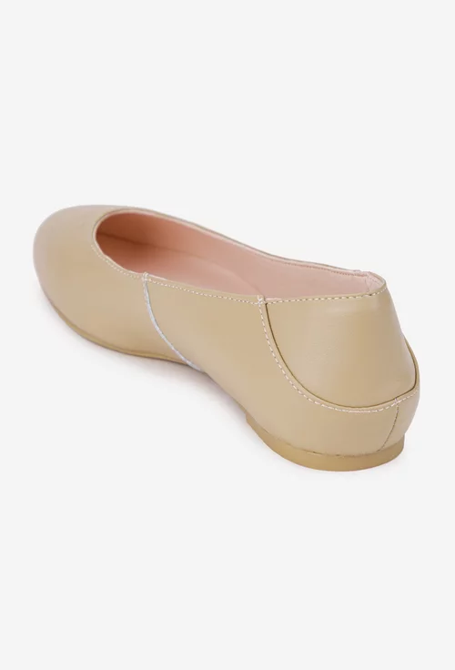 Balerini dama taupe din piele naturala
