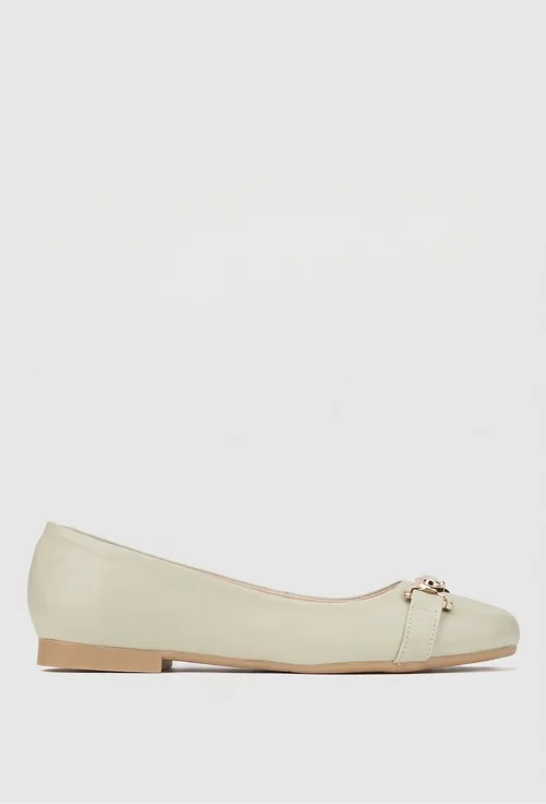 Balerini dama vernil din piele naturala cu ornament