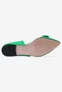 Balerini NUR din piele verde cu decupaje