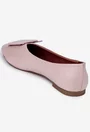 Balerini roz pudra din piele naturala cu ornament
