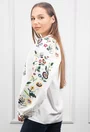 Bluza alba accesorizata cu broderie