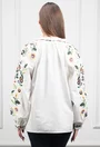 Bluza alba accesorizata cu broderie