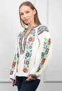 Bluza alba cu broderie colorata