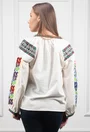 Bluza alba cu broderie colorata