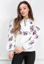 Bluza alba cu broderie florala