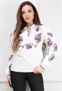Bluza alba cu broderie florala