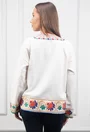 Bluza alba cu broderie si decolteu patrat