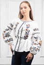 Bluza alba cu snur si broderie