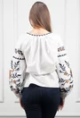 Bluza alba cu snur si broderie