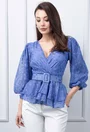 Bluza albastra cu volane