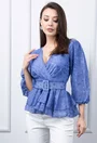 Bluza albastra cu volane