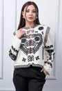 Bluza bej cu broderie