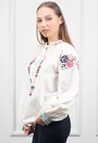 Bluza bej deschis cu broderie