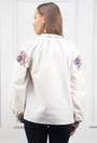 Bluza bej deschis cu broderie