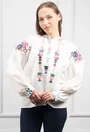 Bluza bej deschis cu broderie