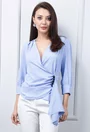 Bluza bleu cu decolteu in V
