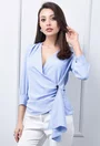 Bluza bleu cu decolteu in V