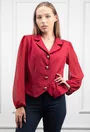 Bluza bordo cu maneci din voal