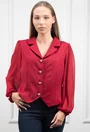 Bluza bordo cu maneci din voal