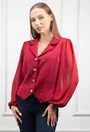 Bluza bordo cu maneci din voal