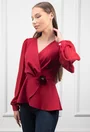 Bluza bordo cu ornament floare