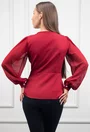 Bluza bordo cu ornament floare