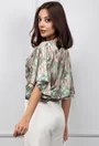 Bluza eleganta cu imprimeu si maneci deosebite