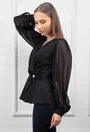 Bluza neagra cu ornament floare