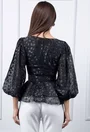 Bluza neagra cu volane